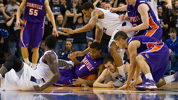 Indiana State Sycamores Men's  Basketball Host Evansville Purple Aces