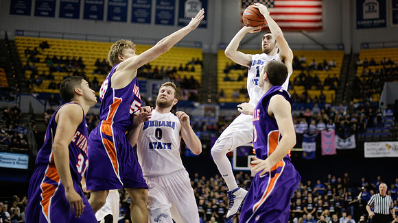 Indiana State Sycamores Men's  Basketball Host Evansville Purple Aces