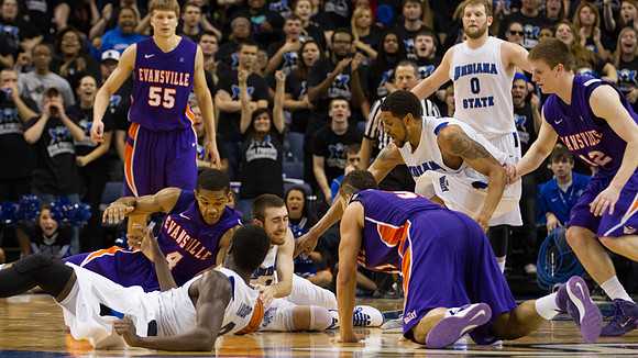 Indiana State Sycamores Men's  Basketball Host Evansville Purple Aces